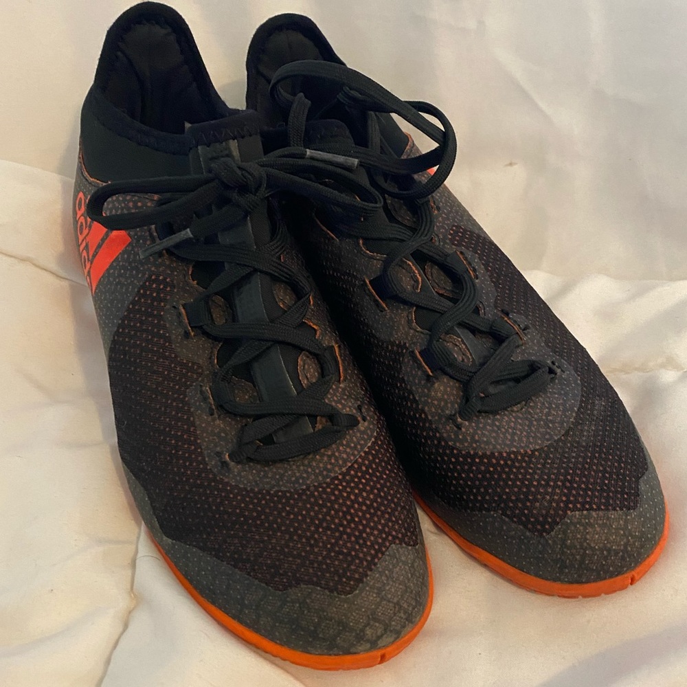 Adidas Kids Black and Orange Athletic Shoes